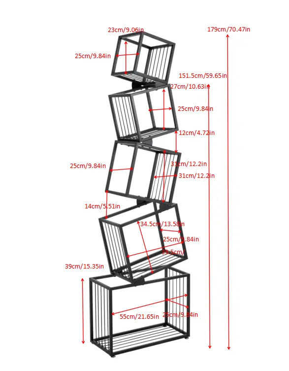 5-Tier Metal Geometric Bookshelf by HouseOfZazla