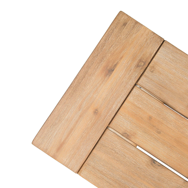 Outdoor Bench With Slat Panel Design And Acacia Wood Frame by HouseOfZazla