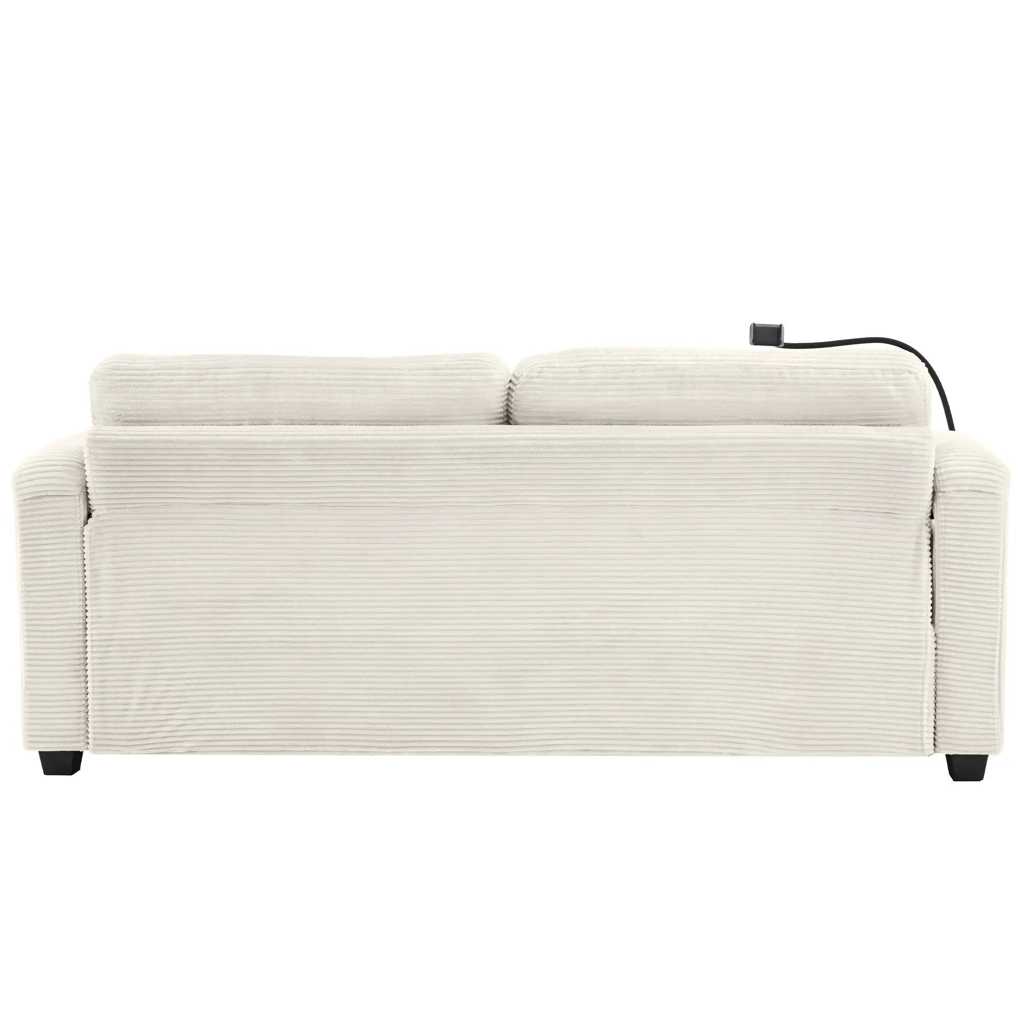 Sleeper Sofa Loveseat Sofa With Full Size Mattress, 2 USB Ports, 2 Cup Holders, 2 Side Pockets And Phone Holder by HouseOfZazla
