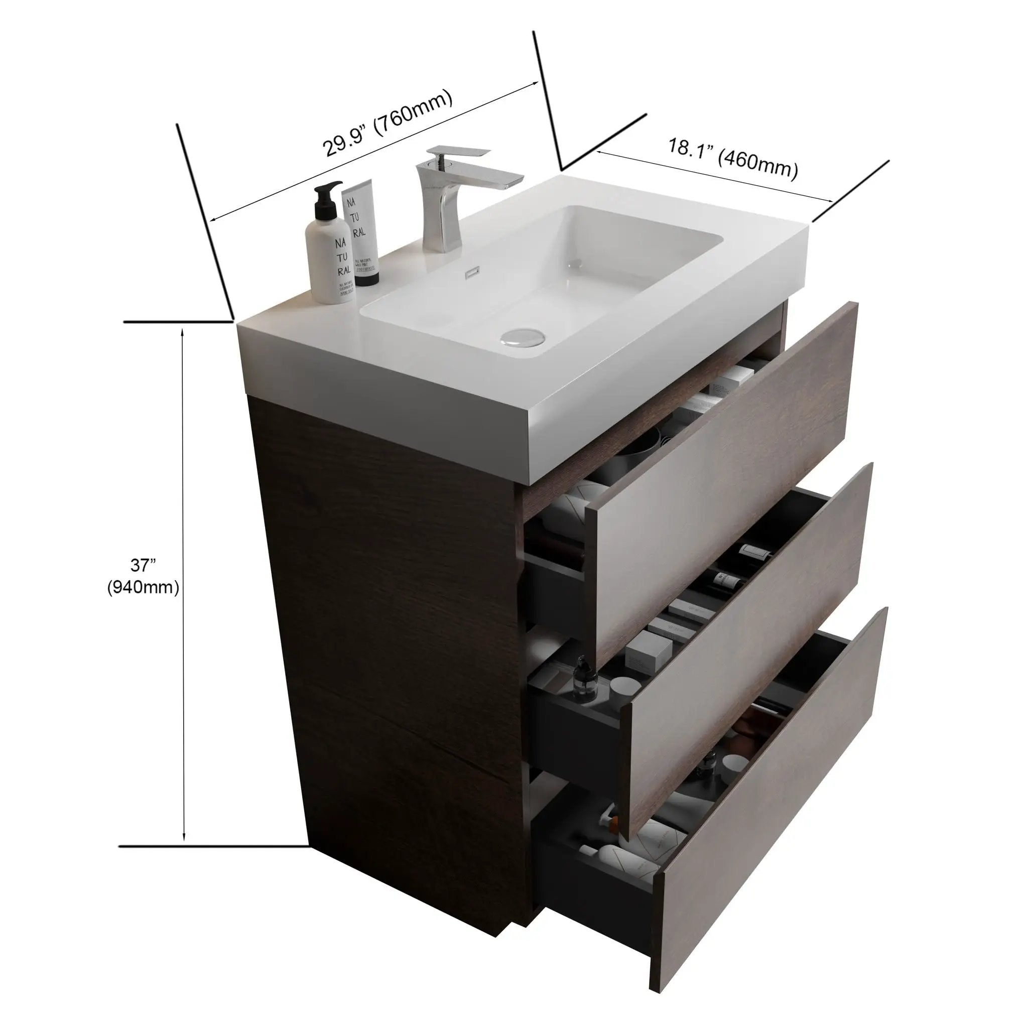 Alice - Bathroom Vanity With Large Storage, Freestanding by Unique Piece Furniture