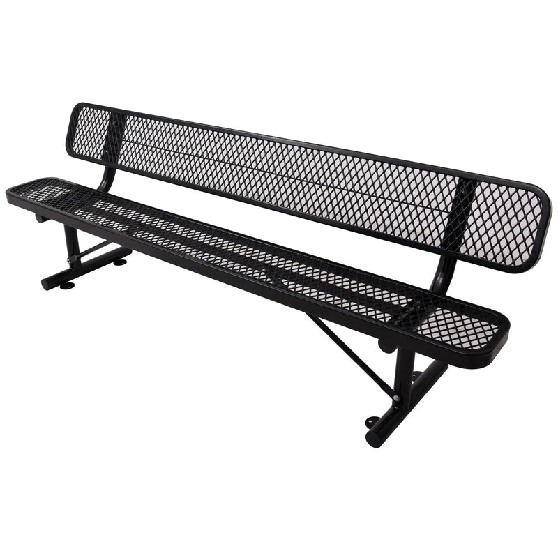 6' Outdoor Steel Bench With Backrest by HouseOfZazla