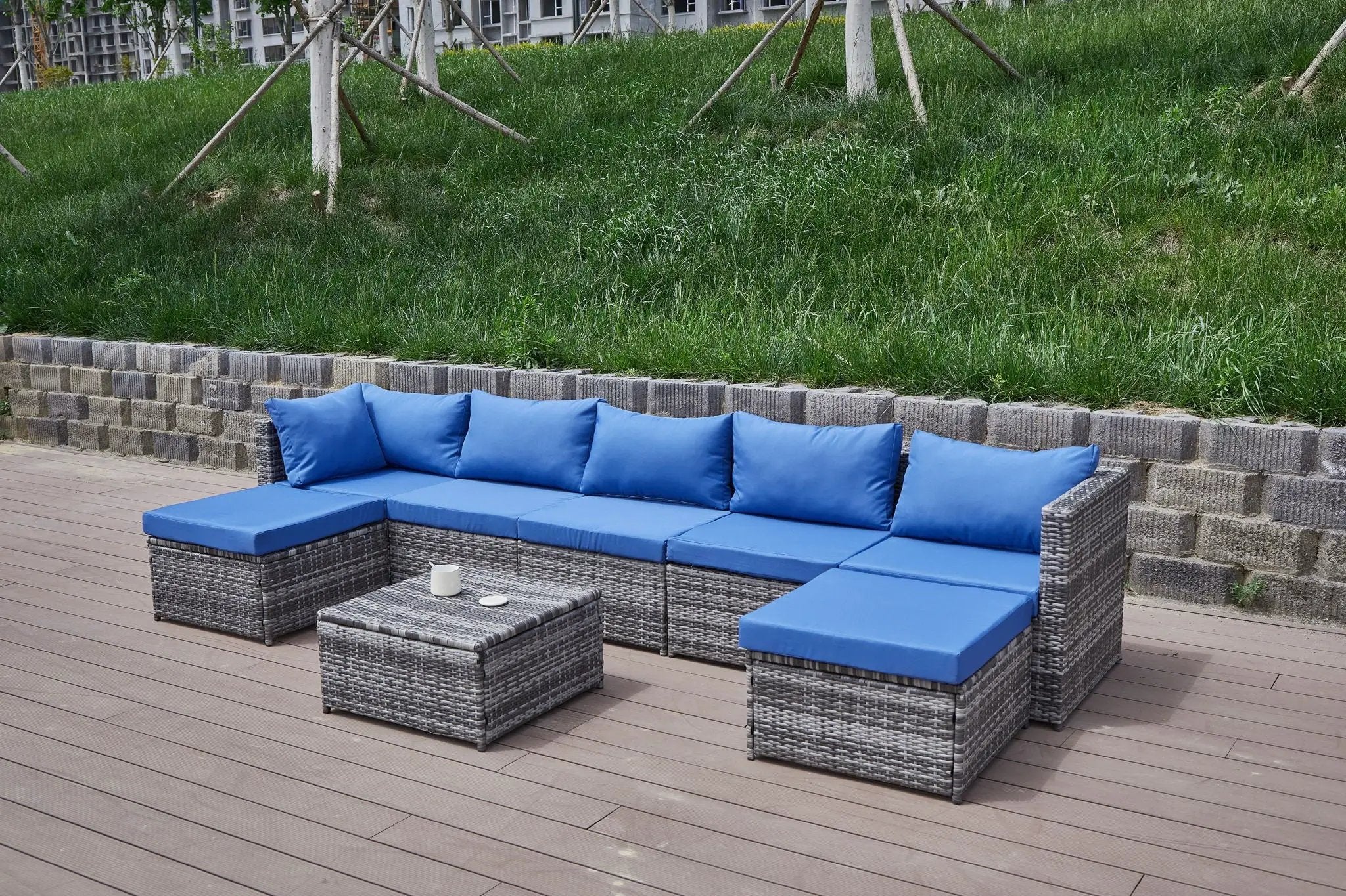 Patio Sofa With Cushions by Unique Piece Furniture