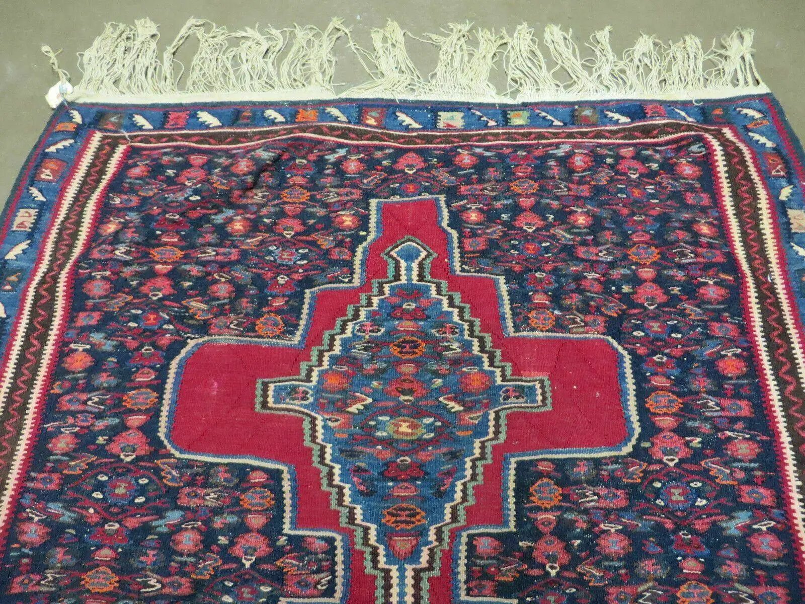 4' X 5' Antique Handmade Turkish Wool Kilim Flat weave Rug Blanket Tribal by Jewel Rugs