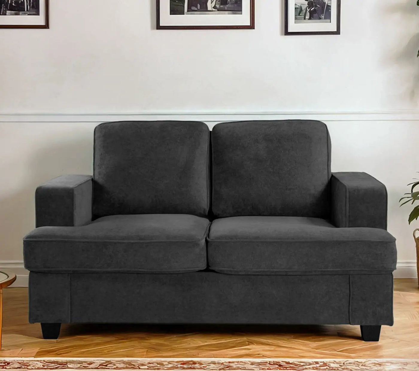 Modern Loveseat, Comfortable 2 Seater Couch With Deep Seating, Loose Back Cushions, Wide Arms by Unique Piece Furniture