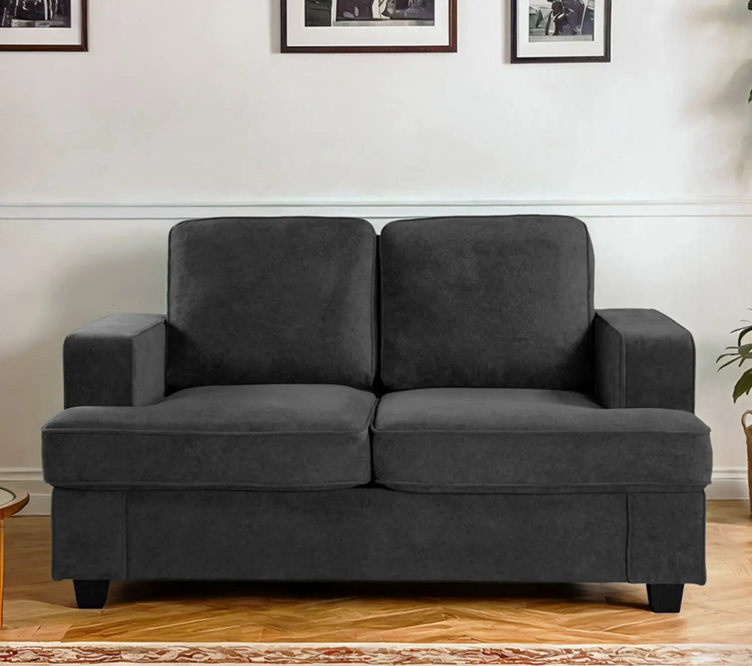 Modern Loveseat, Comfortable 2 Seater Couch With Deep Seating, Loose Back Cushions, Wide Arms by Unique Piece Furniture