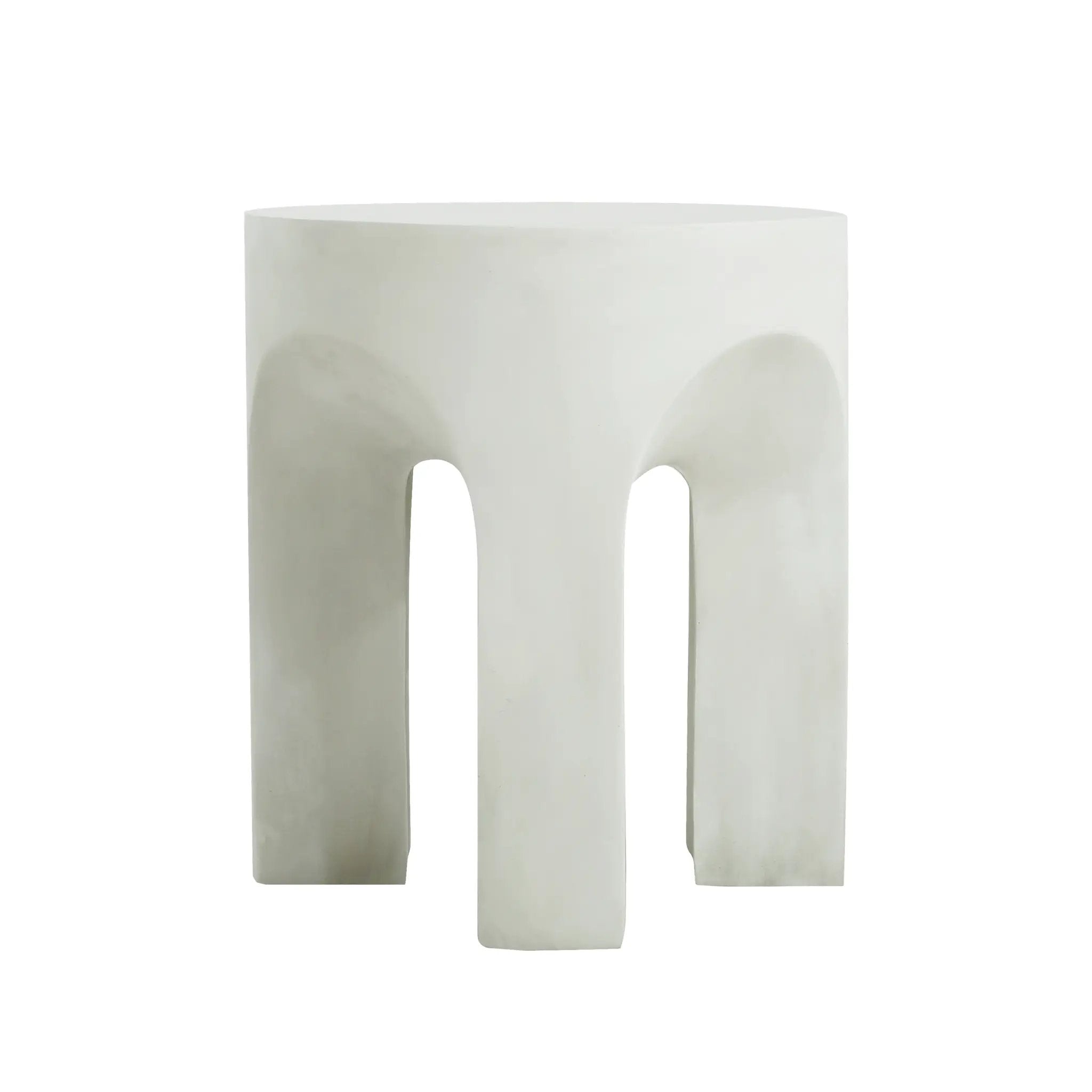 Outdoor MGO Round Top Side Table in Antique White by HouseOfZazla