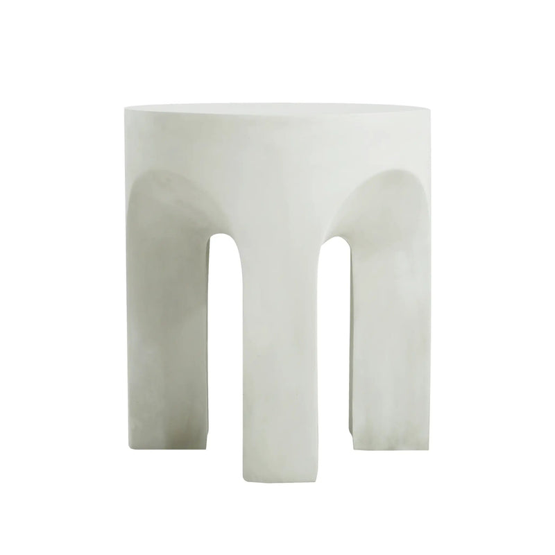 Outdoor MGO Round Top Side Table in Antique White by HouseOfZazla