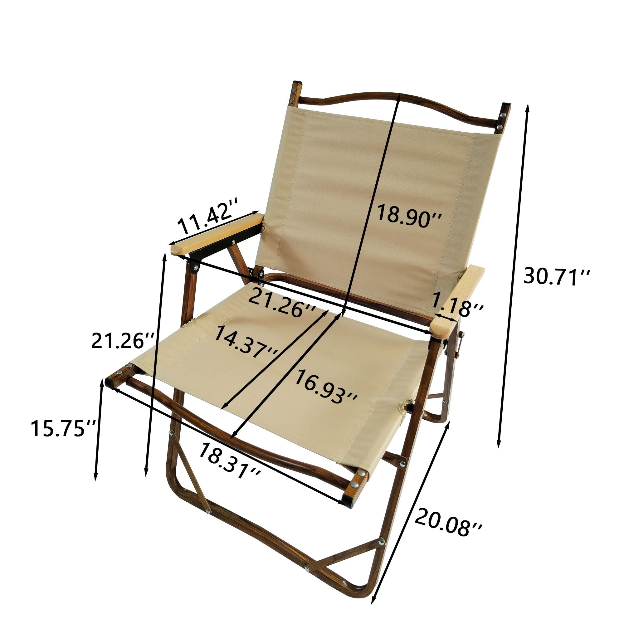 Comfy - Foldable And Portable Chair With Armrests, Indoor And Outdoor Universal (Set of 4) - Brown by Unique Piece Furniture