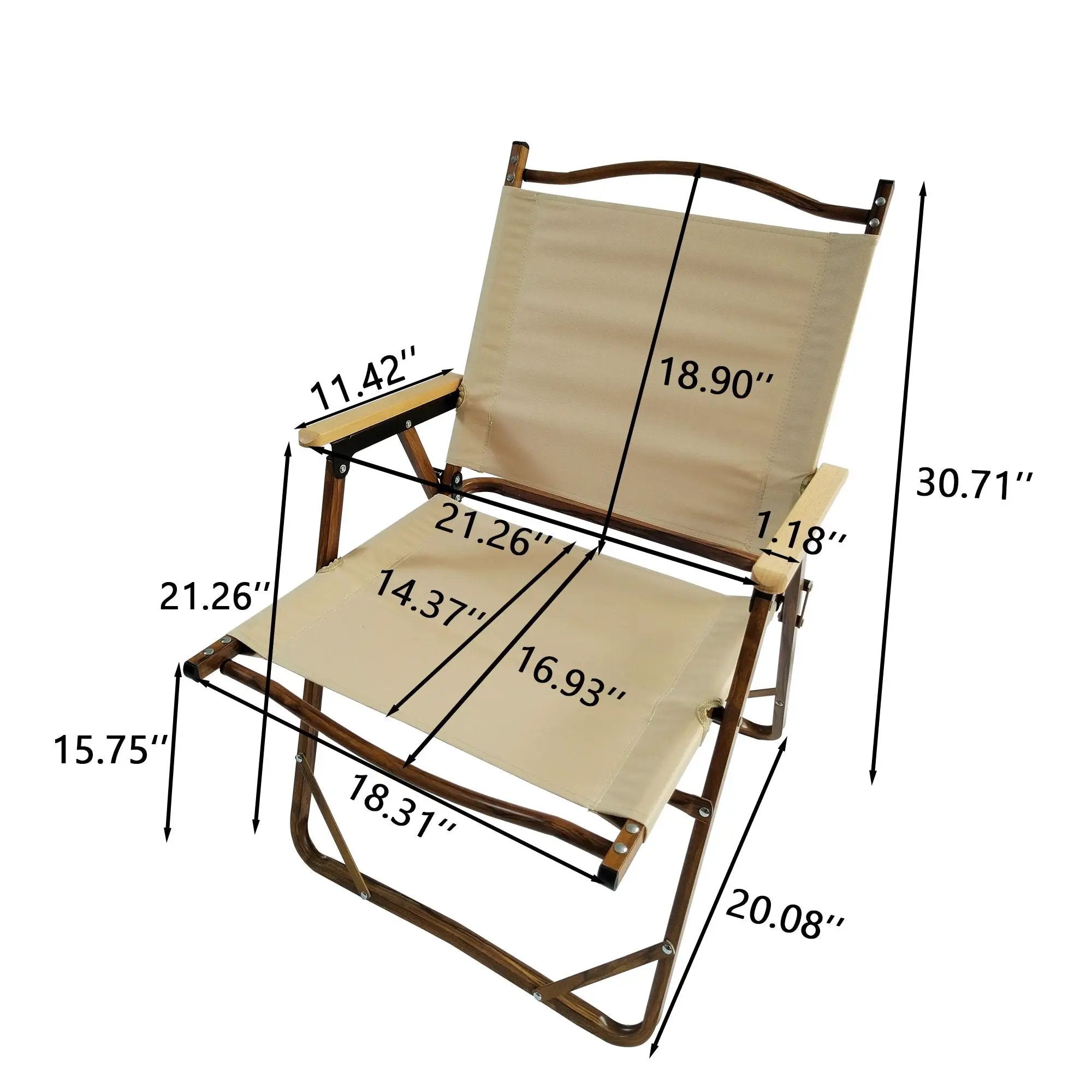 Comfy - Foldable And Portable Chair With Armrests, Indoor And Outdoor Universal (Set of 4) - Brown by HouseOfZazla