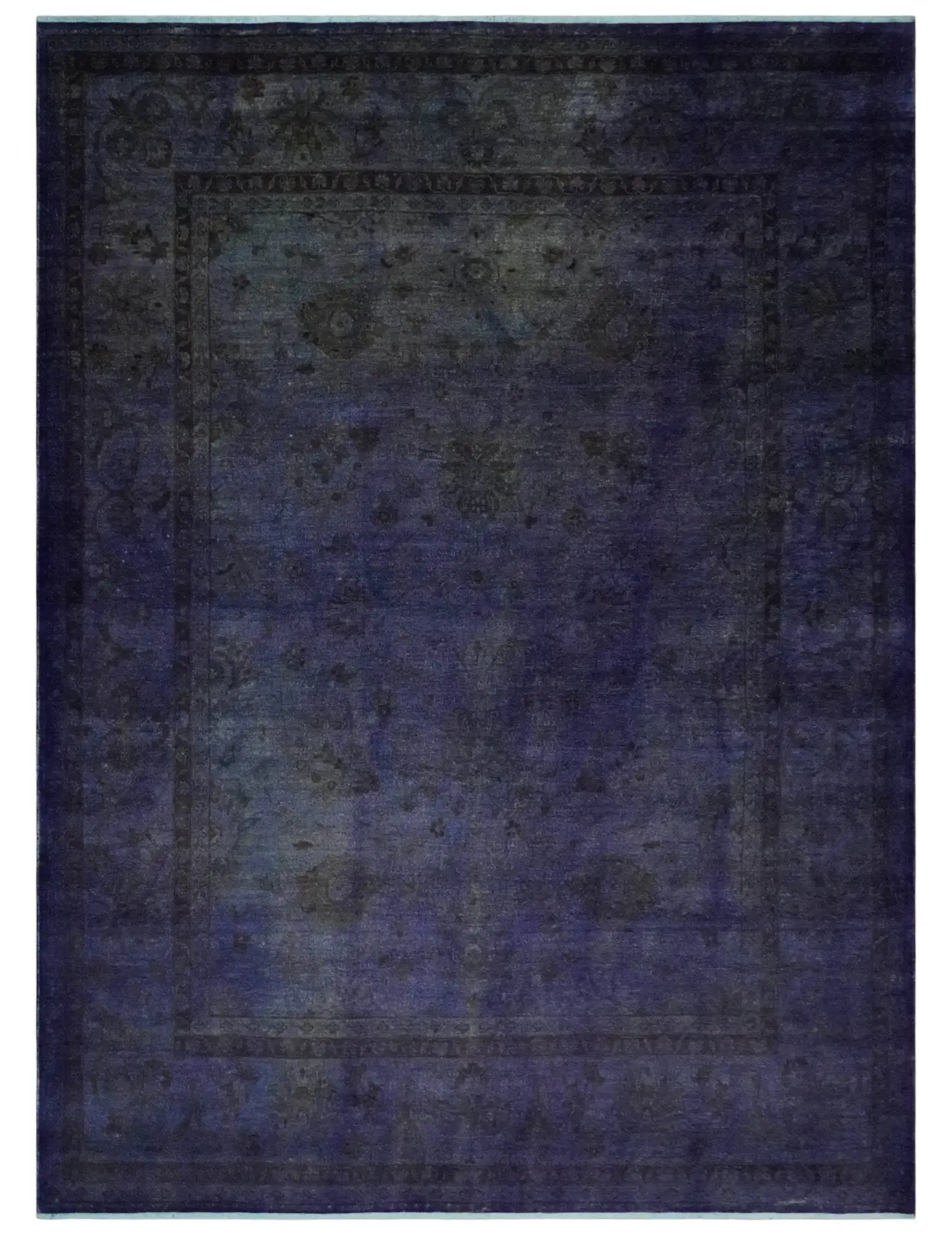 8.4x11.5 Overdyed Royal Dark Purple Hand Knotted Traditional Oushak Wool Area Rug by The Rug Decor