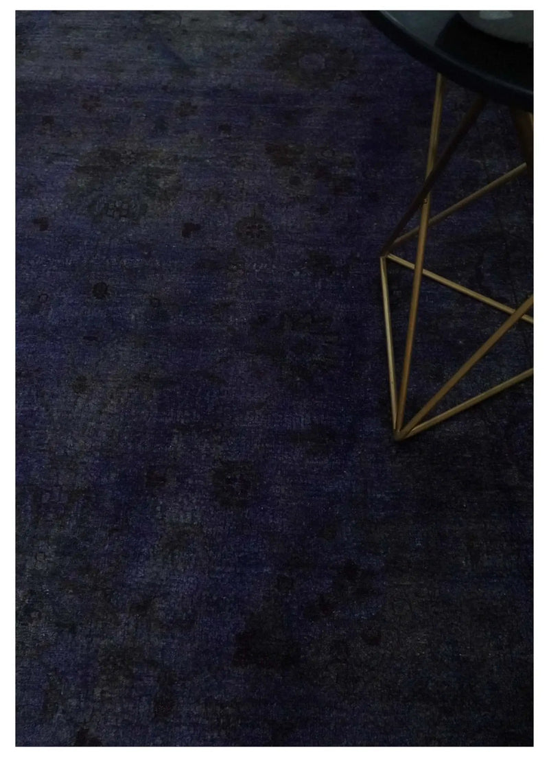 8.4x11.5 Overdyed Royal Dark Purple Hand Knotted Traditional Oushak Wool Area Rug by The Rug Decor