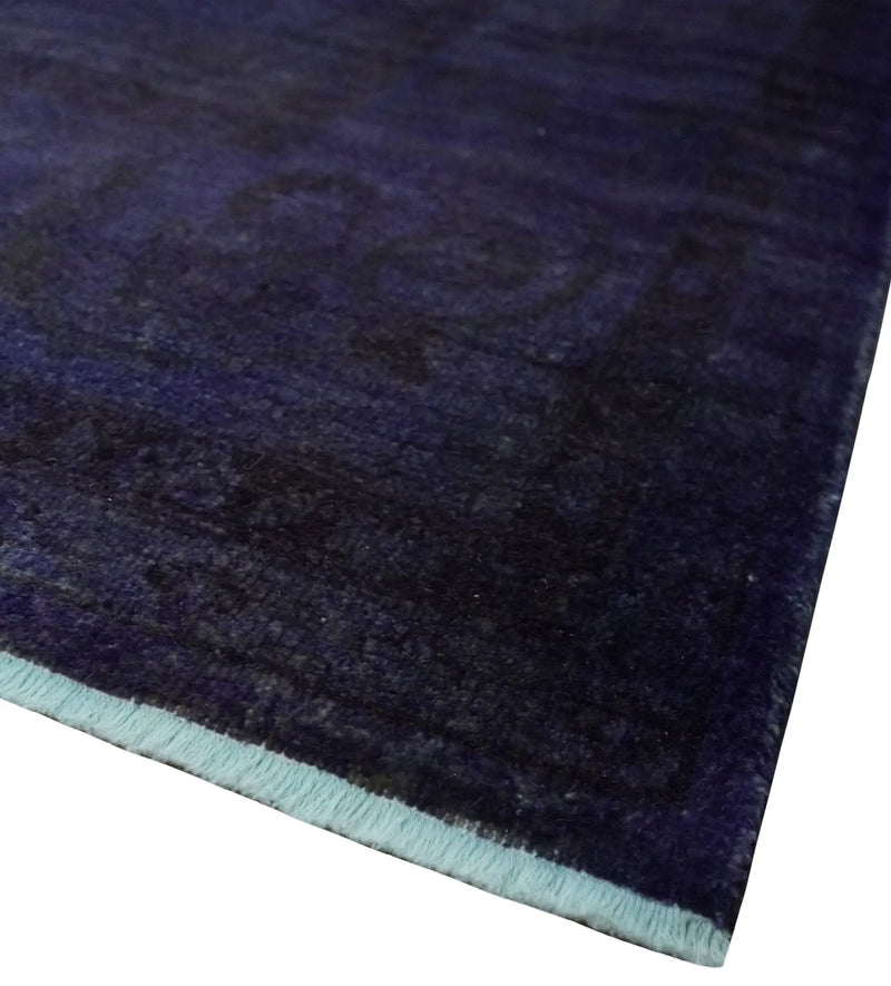 8.4x11.5 Overdyed Royal Dark Purple Hand Knotted Traditional Oushak Wool Area Rug by The Rug Decor