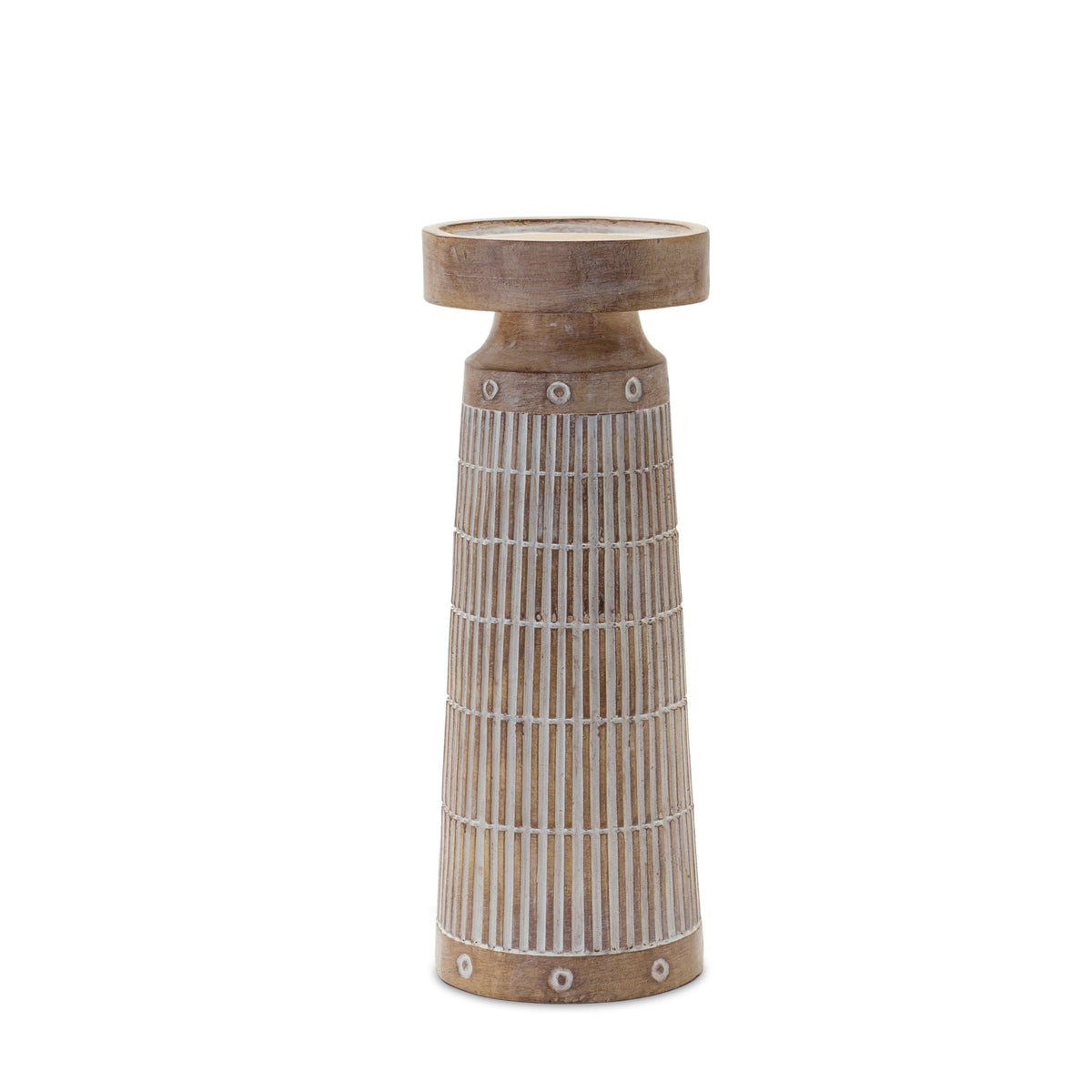 Etched wood design candle holder (set of 3), photo 2 of 4