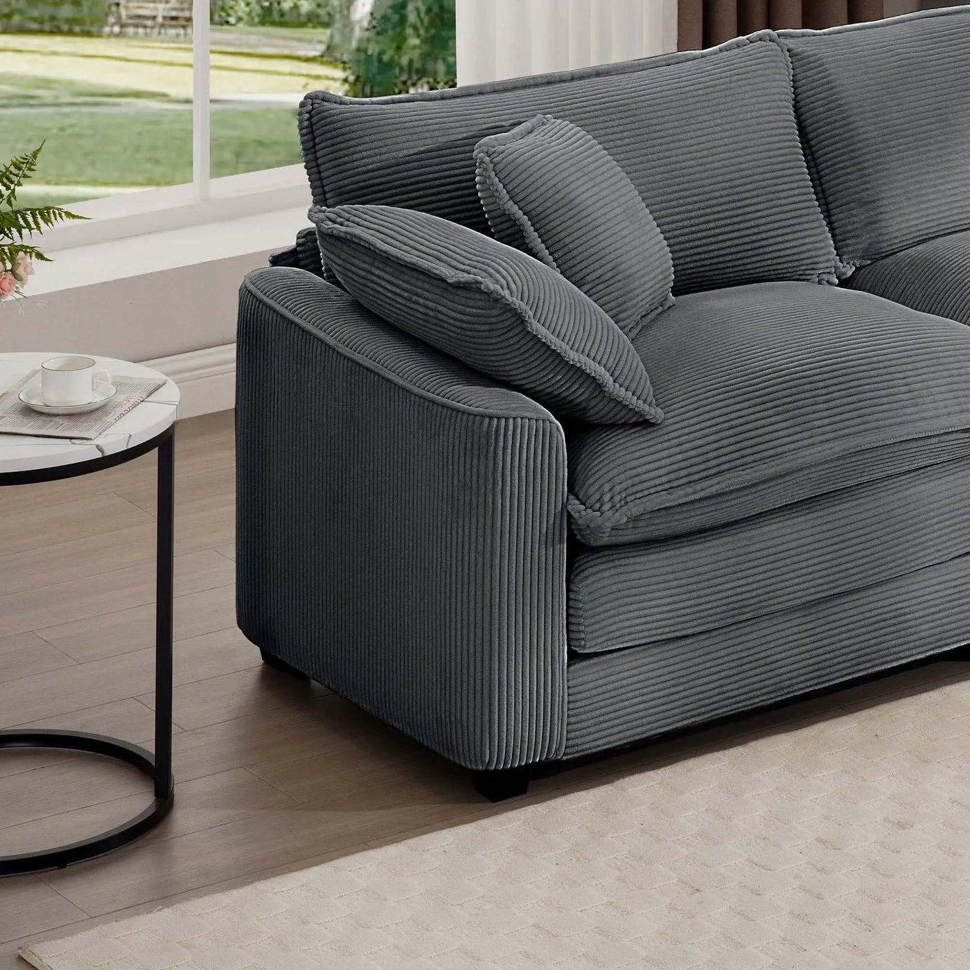 Modern 2 Seater With 4 Pillows, Upholstered Deep Seating Loveseat by HouseOfZazla