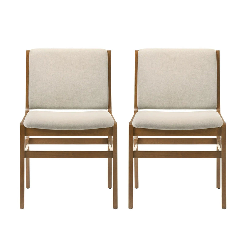 Contemporary Dining Chair Set Upholstered Fabric With Rubberwood Frame by HouseOfZazla