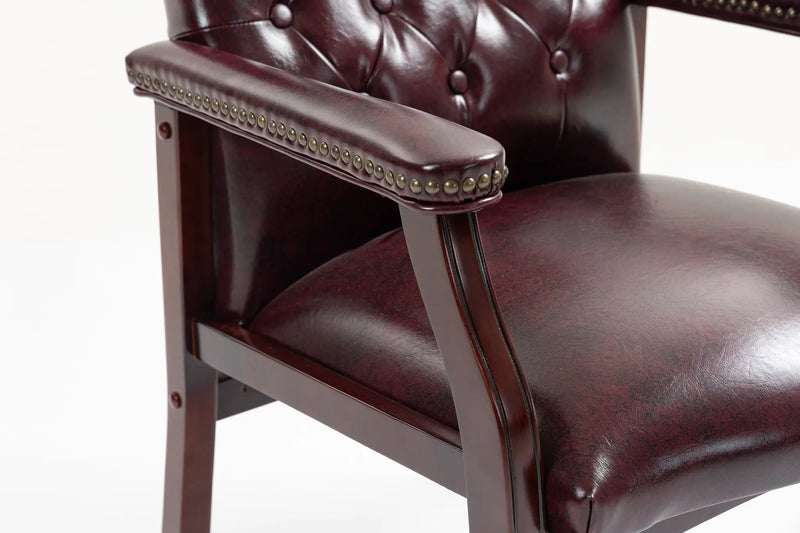 Burgundy Leather Reception Guest Chairs by HouseOfZazla