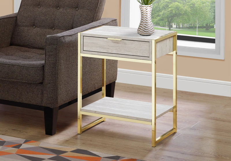 Accent Side Table, Storage Drawer, Spacious Tabletop by HouseOfZazla