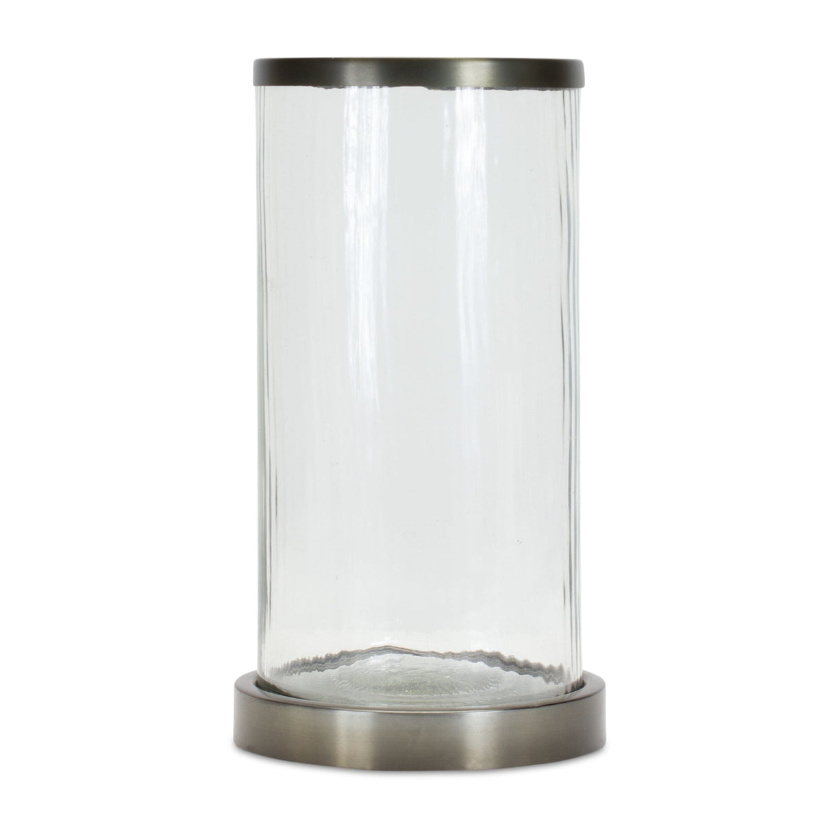 Wavy Glass Hurricane Candle Holder