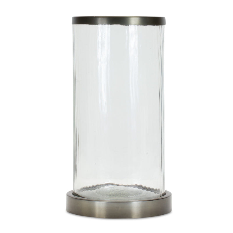 Wavy Glass Hurricane Candle Holder