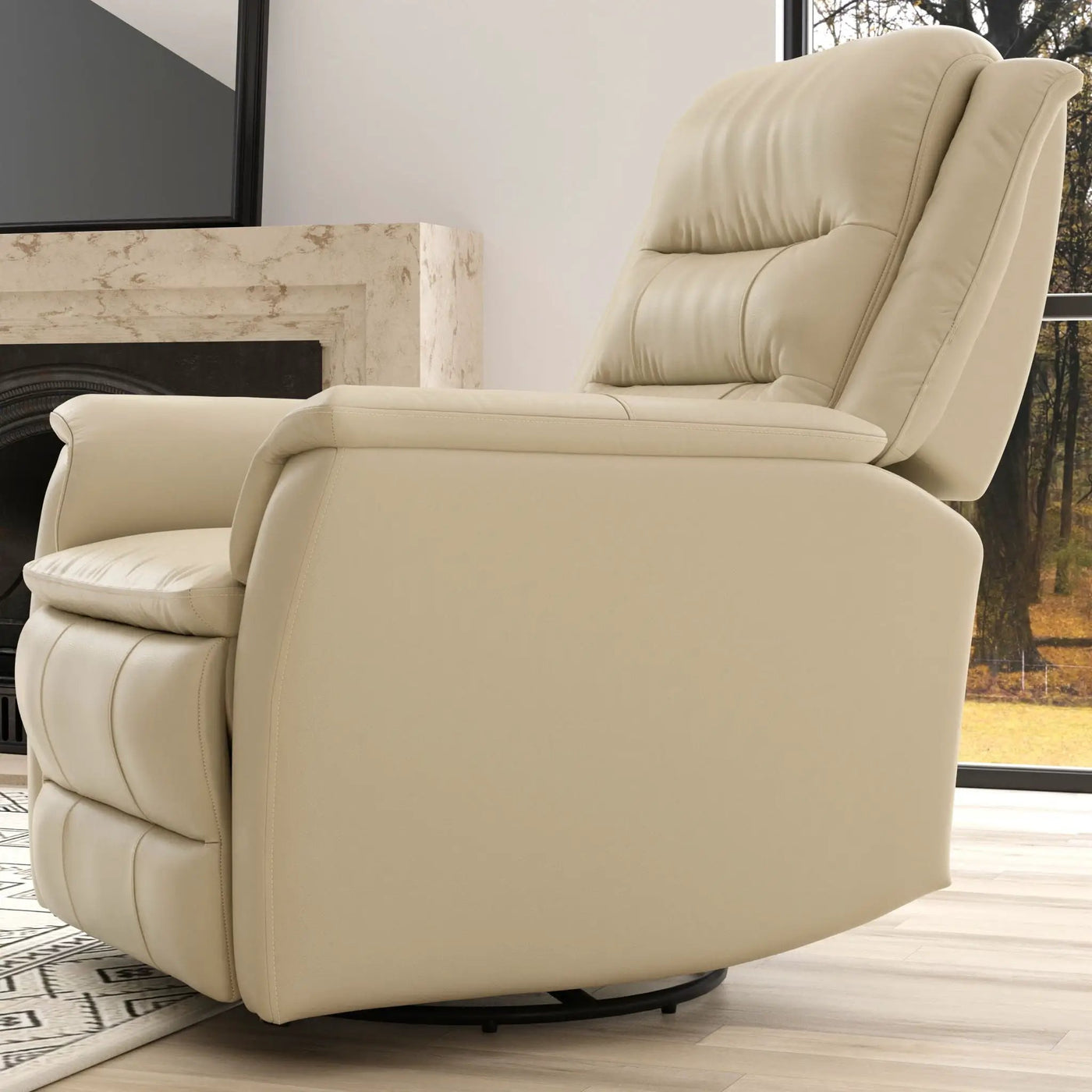 Swivel Recliner With Manual Adjustable Footrest by Unique Piece Furniture