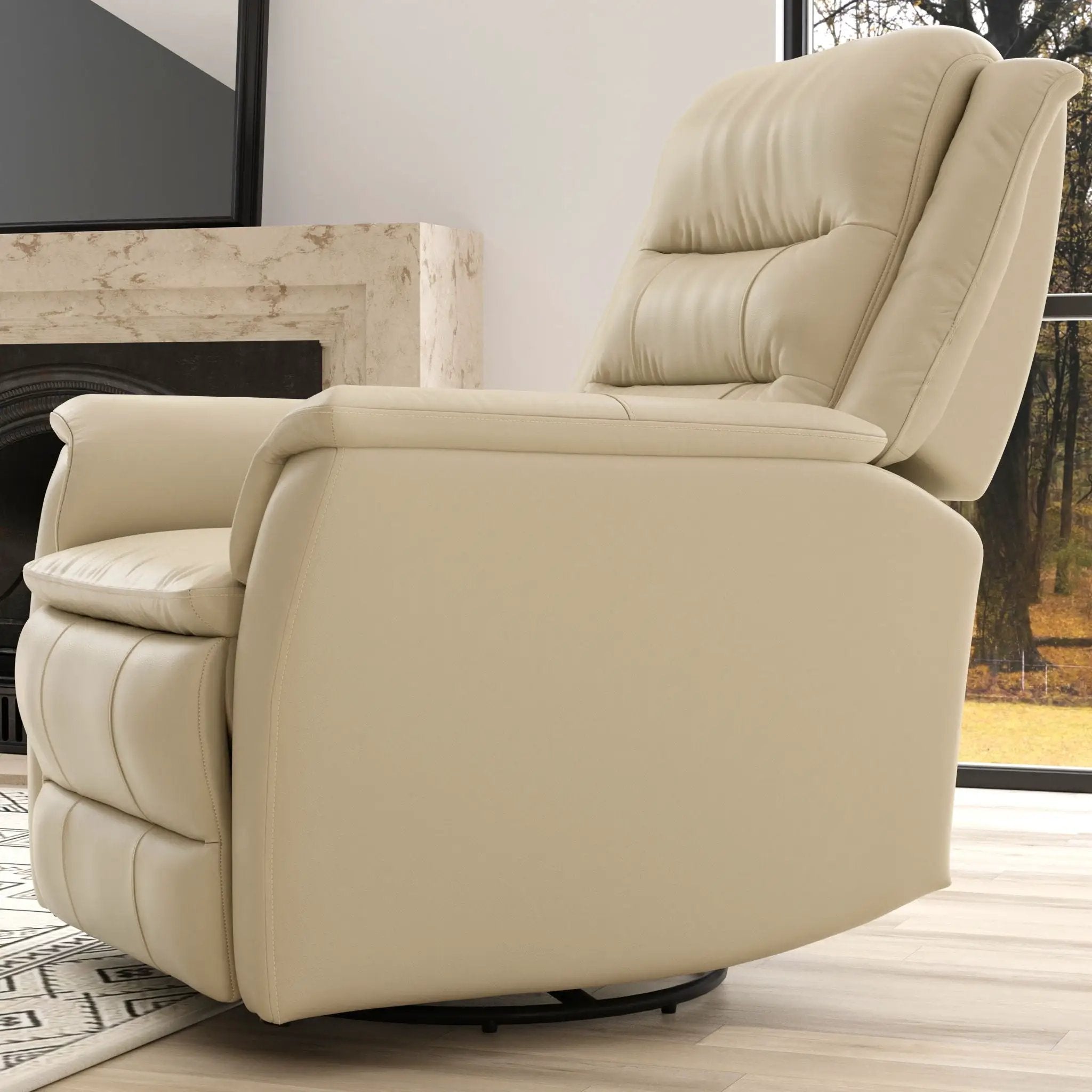 Swivel Recliner With Manual Adjustable Footrest by Unique Piece Furniture