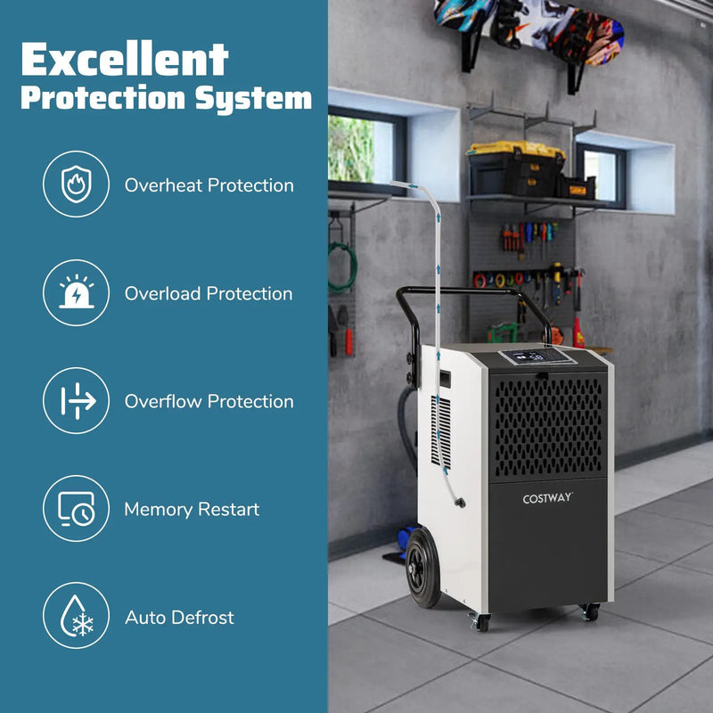 154 Pints Commercial Dehumidifier with Pump and Drain Hoses by DirectDeals