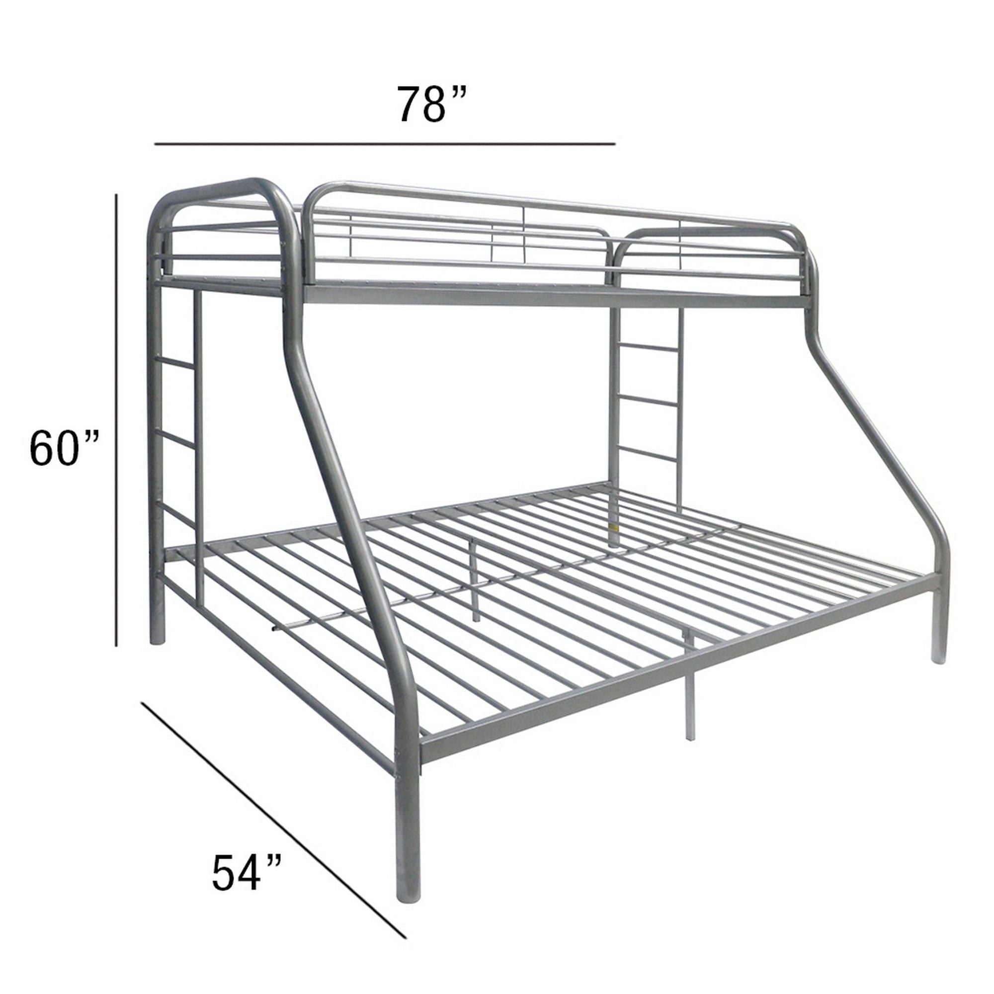 Tritan - Twin / Full Bunk Bed - Silver by HouseOfZazla