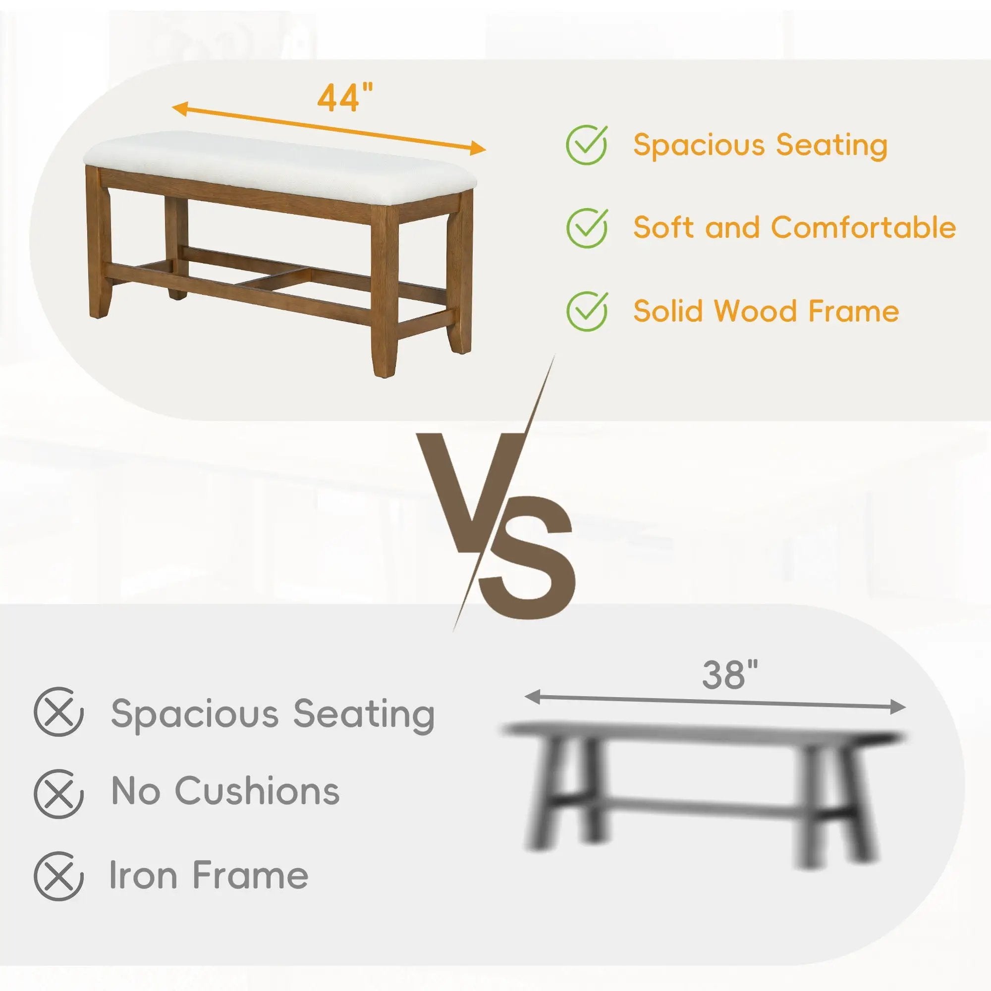 Topmax - 6 Piece Farmhouse Extendable Dining Table Set Trestle Kitchen Table Set With Removable Leaf And Upholstered Dining Chair And Bench For Dining Room by HouseOfZazla