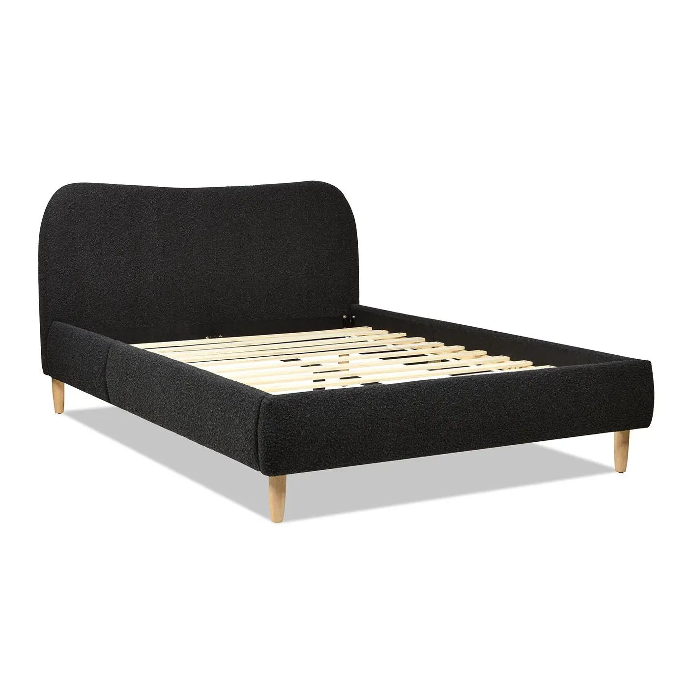 Roman - Curved Headboard Upholstered Platform Bed by HouseOfZazla