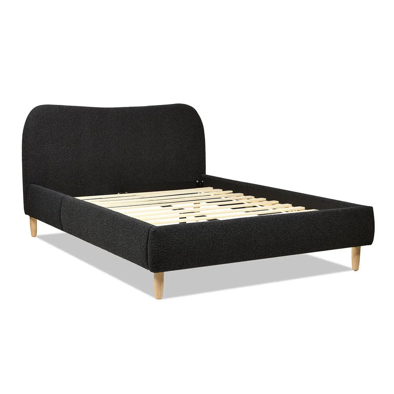 Roman - Curved Headboard Upholstered Platform Bed by HouseOfZazla