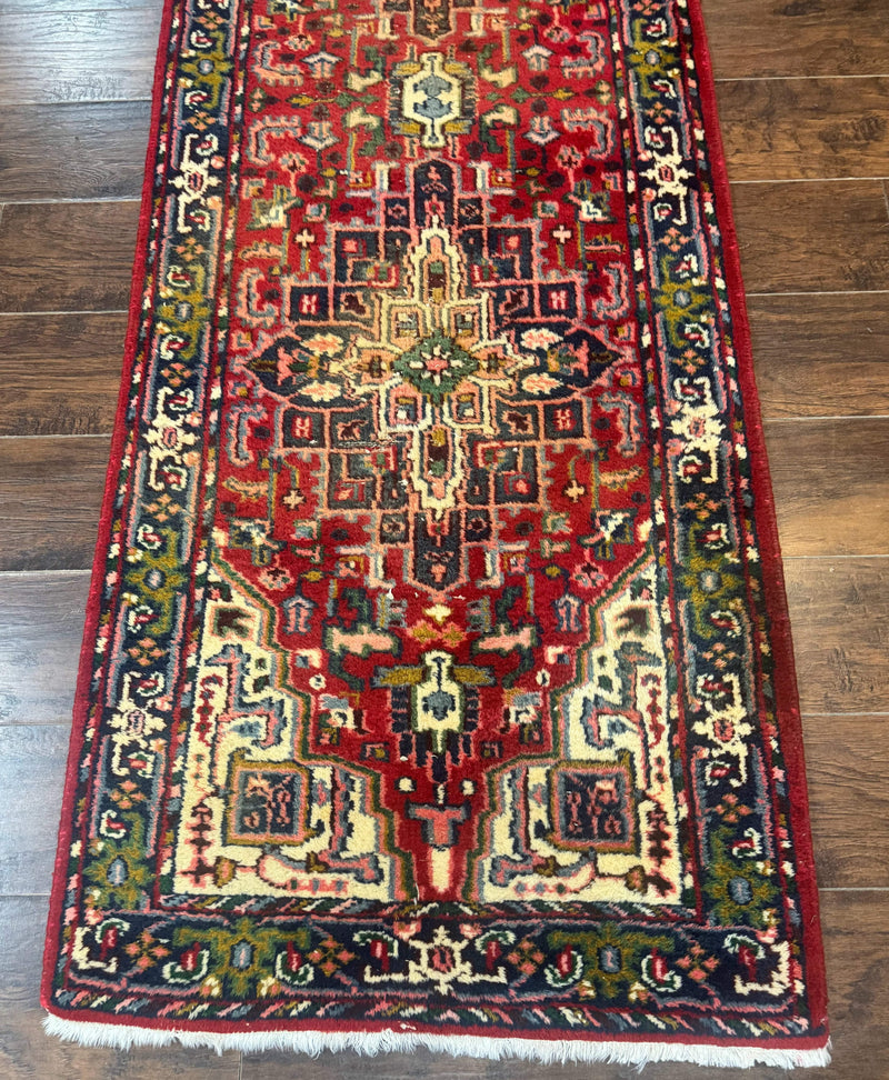 Indo Persian Heriz Runner Rug 3 x 17, Geometric Long Runner Carpet for Hallway, Medallions, Wool Runner Rug 3x17 by Jewel Rugs