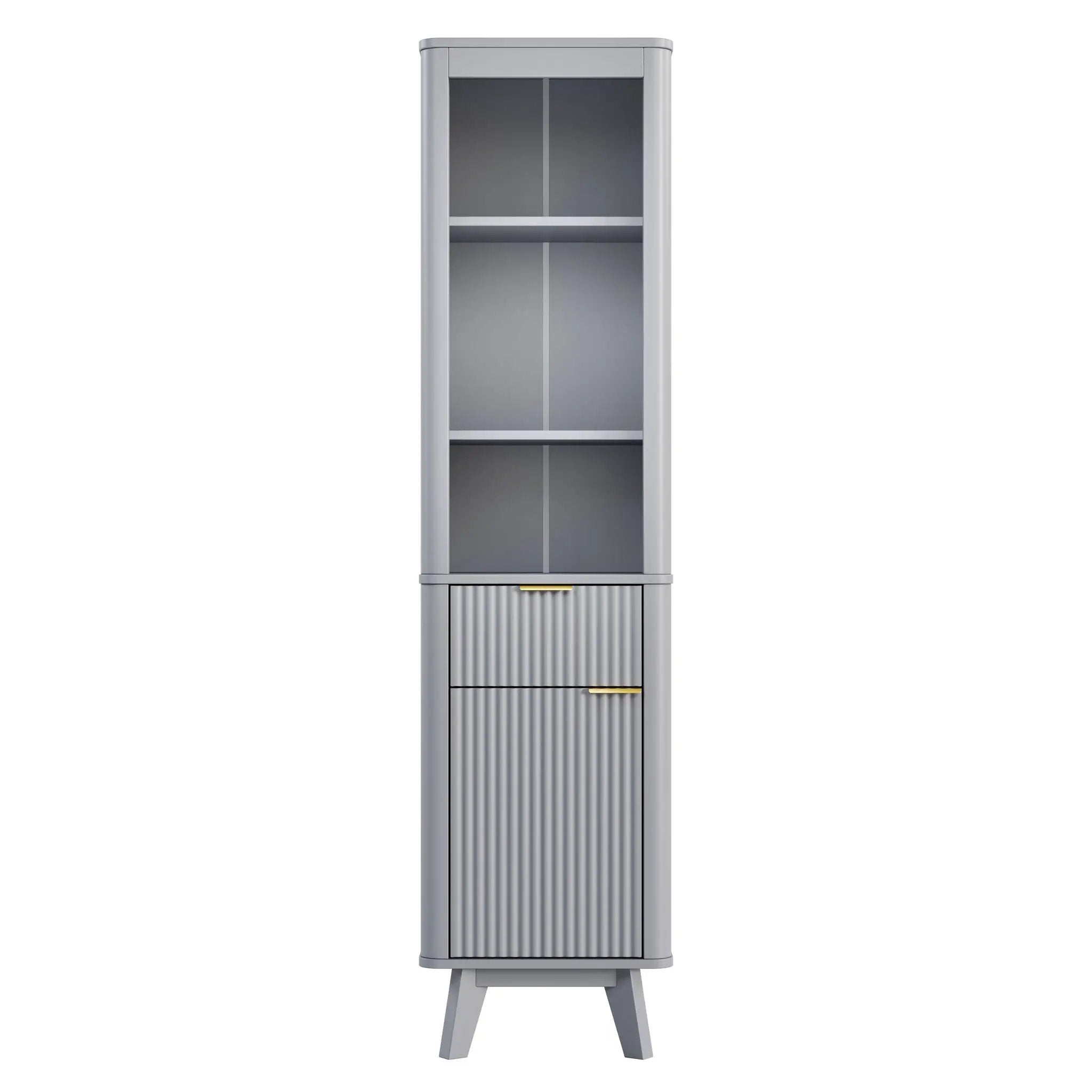 Tall Bathroom Storage Cabinet With Adjustable Shelves And 1 Drawer & Door by HouseOfZazla