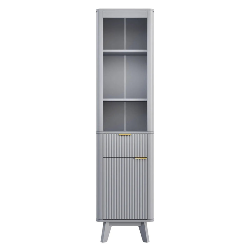 Tall Bathroom Storage Cabinet With Adjustable Shelves And 1 Drawer & Door by HouseOfZazla
