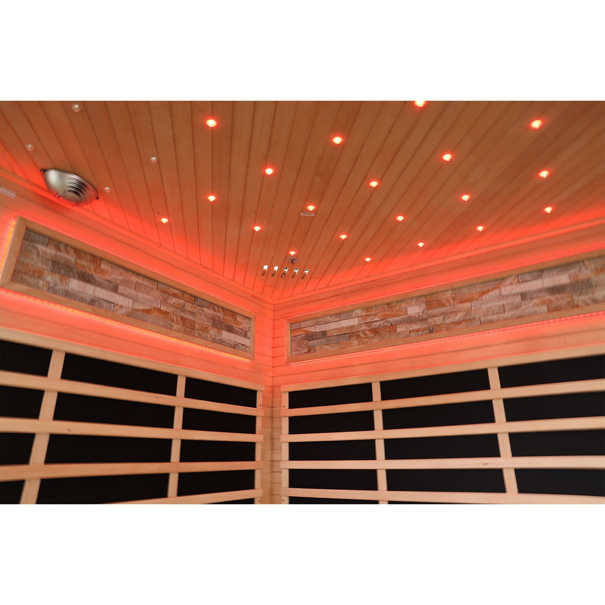 Pentagonal Sauna Room With Carbon Heating Plates - American White Oak by HouseOfZazla