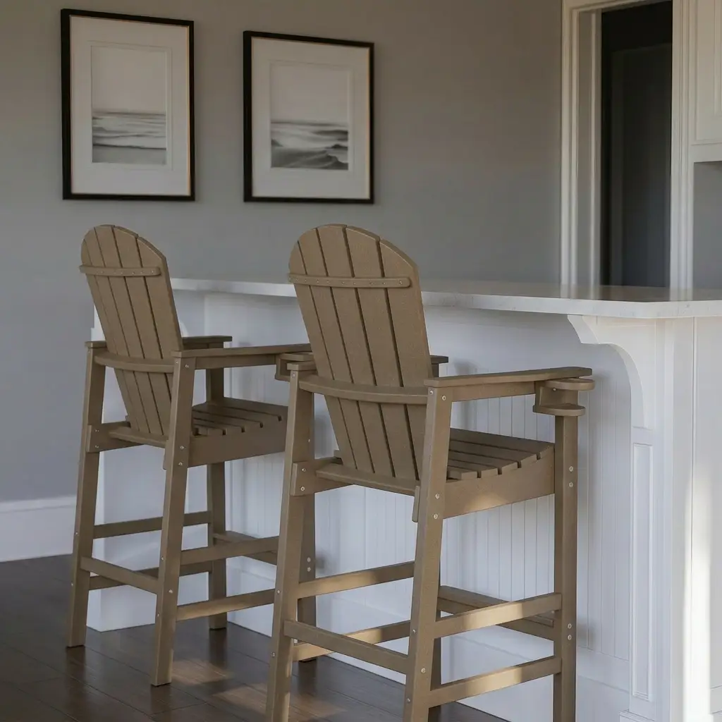 HDPE Bar Height Adirondack Chair with Cup Holder by HouseOfZazla