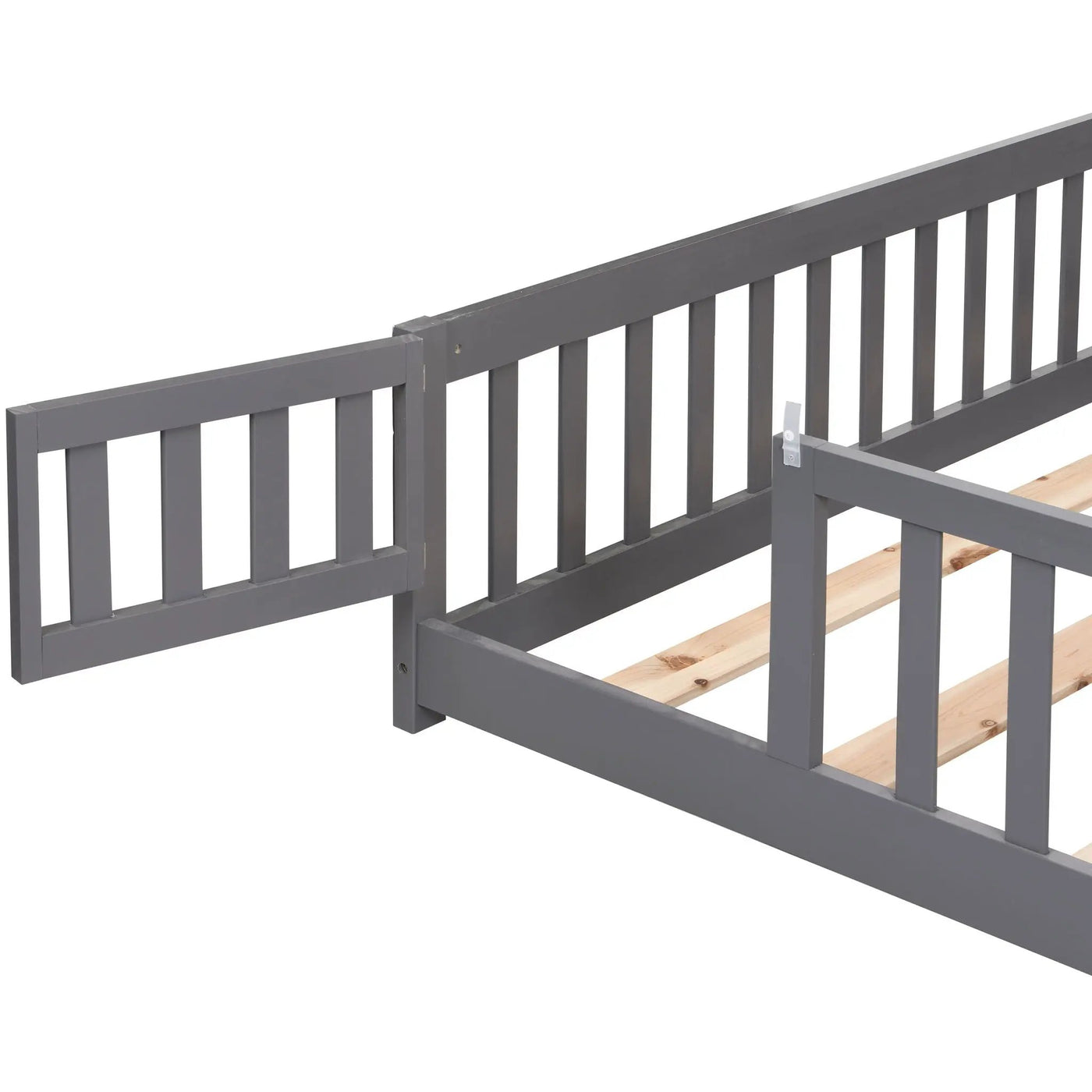 Solid Floor Bed With Door And Fence For Children by HouseOfZazla