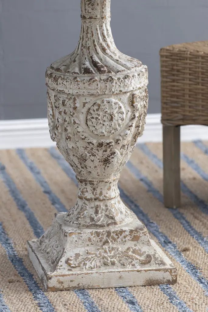 Antique Round Wood Table - Antique White / Gray by Unique Piece Furniture
