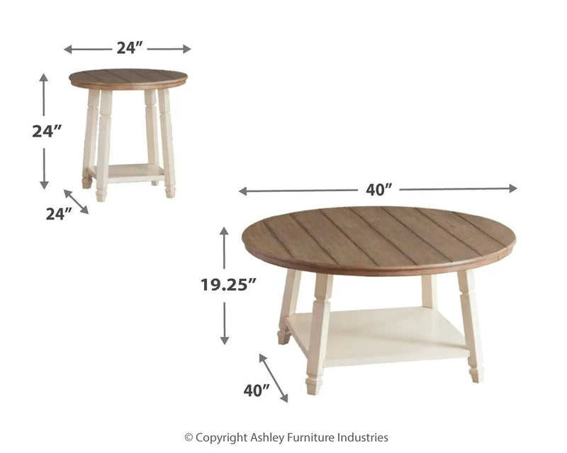 Bolanbrook - Occasional Table Set (Set of 3) - White / Brown / Beige by Unique Piece Furniture