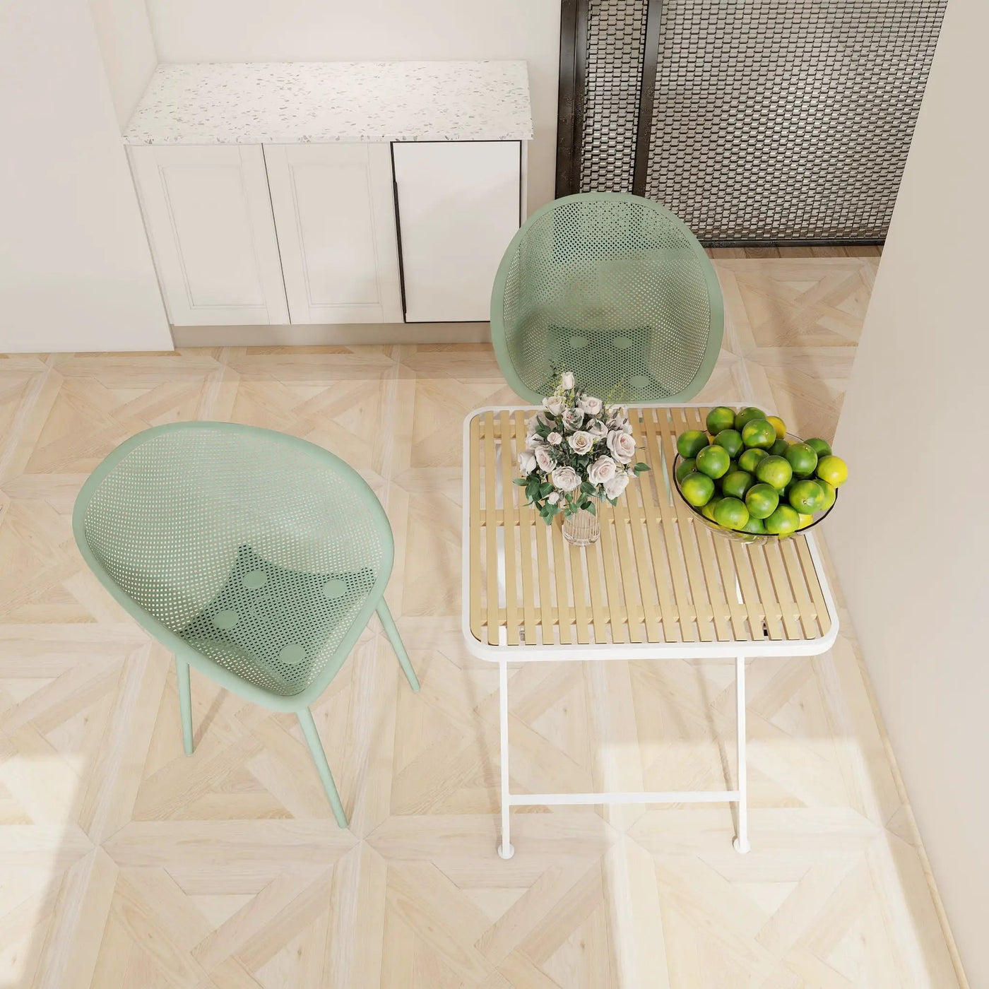 2 Pack Lounge Chair Set & Folding Square Table by Unique Piece Furniture
