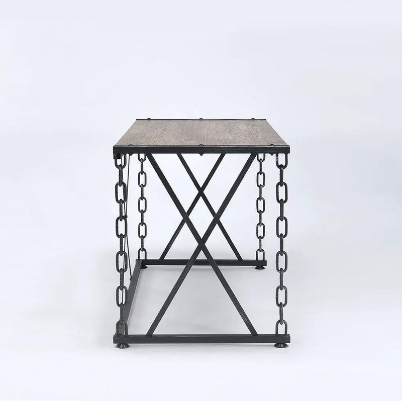 Jodie - Console Table (Same 92248) - Rustic Oak & Antique Black by Unique Piece Furniture