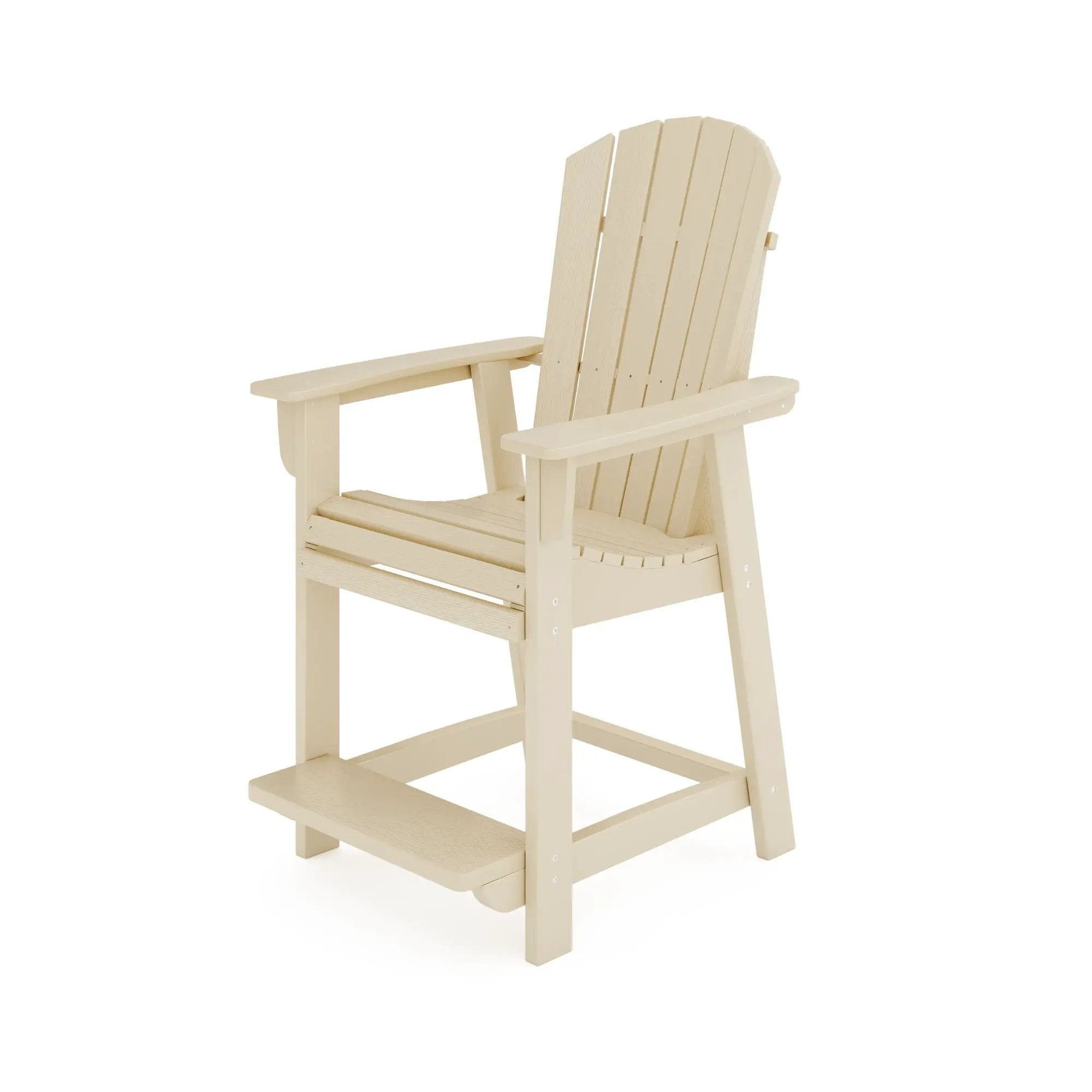 Adirondack Style Counter Chair Stylish HDPE Poly Lumber For Dining, Patio, And Garden Comfort by Unique Piece Furniture