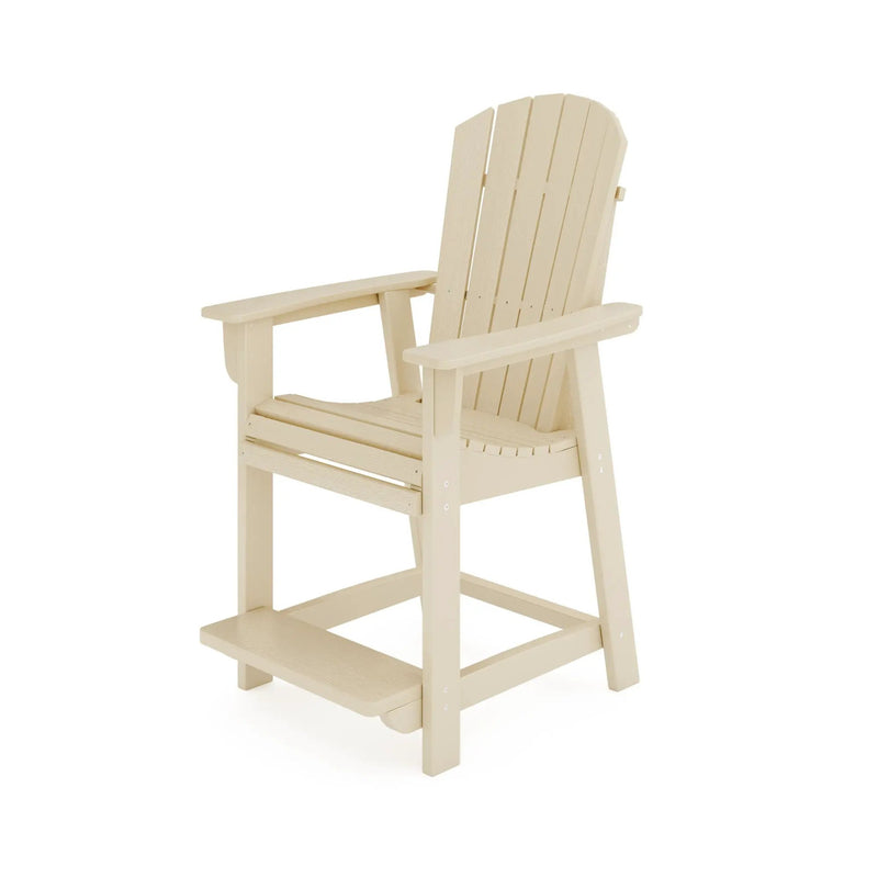 Adirondack Style Counter Chair Stylish HDPE Poly Lumber For Dining, Patio, And Garden Comfort by Unique Piece Furniture
