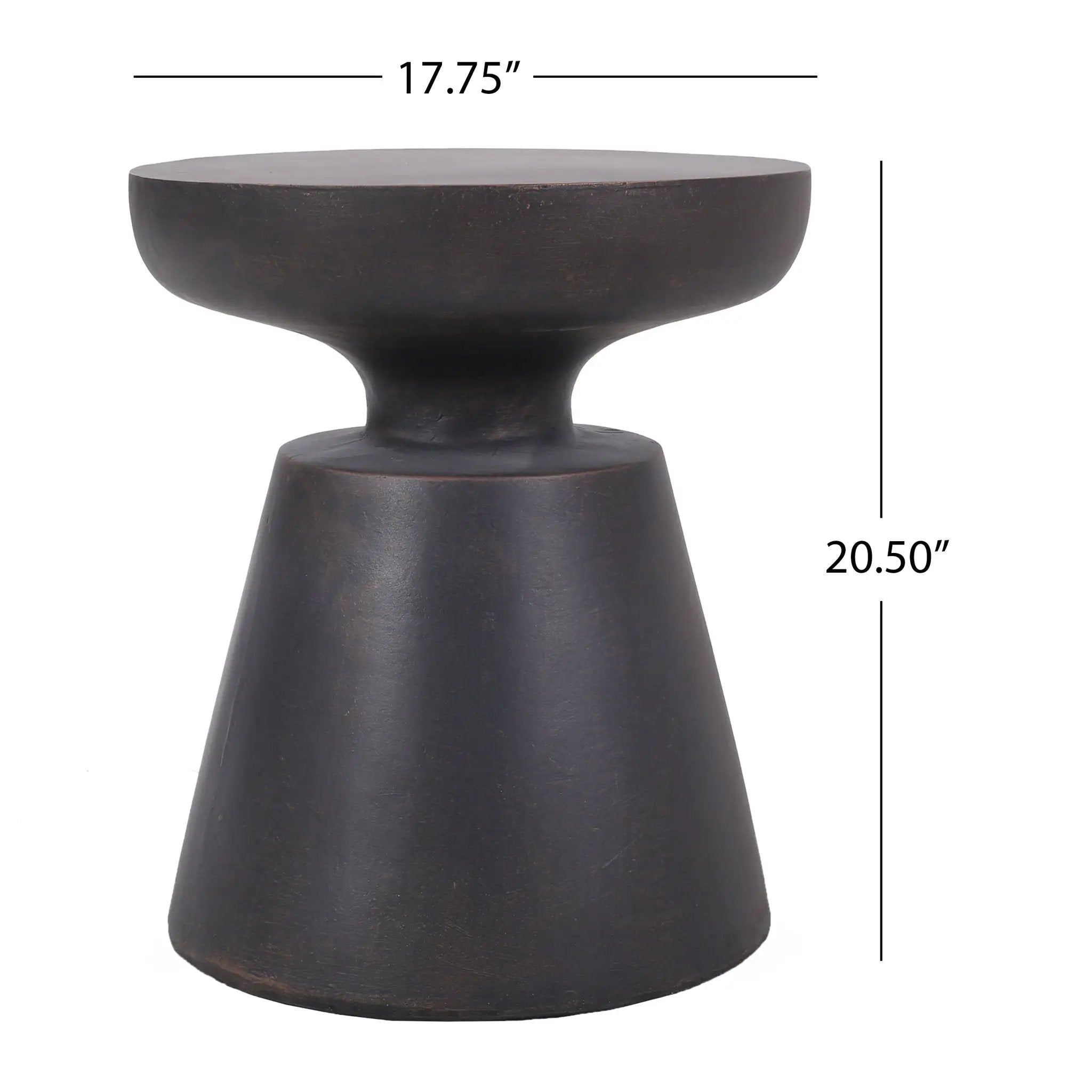 Outdoor Lightweight Concrete End Table with Half Sphere Top - Copper by HouseOfZazla