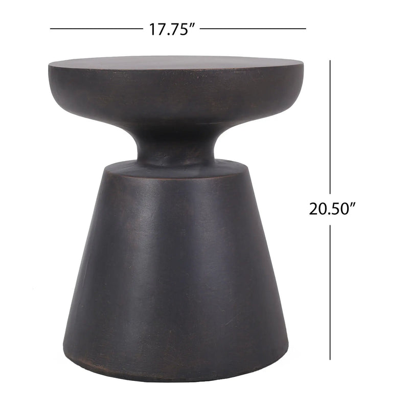 Outdoor Lightweight Concrete End Table with Half Sphere Top - Copper by HouseOfZazla