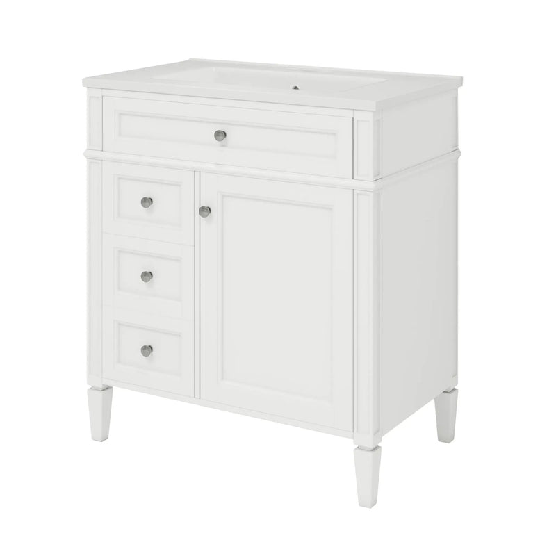 Bathroom Vanity With Medicine Cabinet, Royal Mirror Cabinet, Modern Bathroom Storage Cabinet With 2 Soft Closing Doors And 4 Drawers by HouseOfZazla