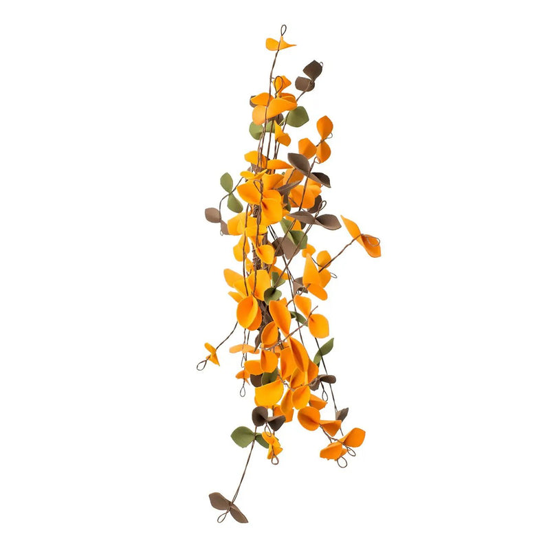 Fall Leaves Wreath, Botanicals Decor For Harvest Festival Fall Festival & Thanksgiving Table Decorations (Set of 12) - Orange Multi by Unique Piece Furniture