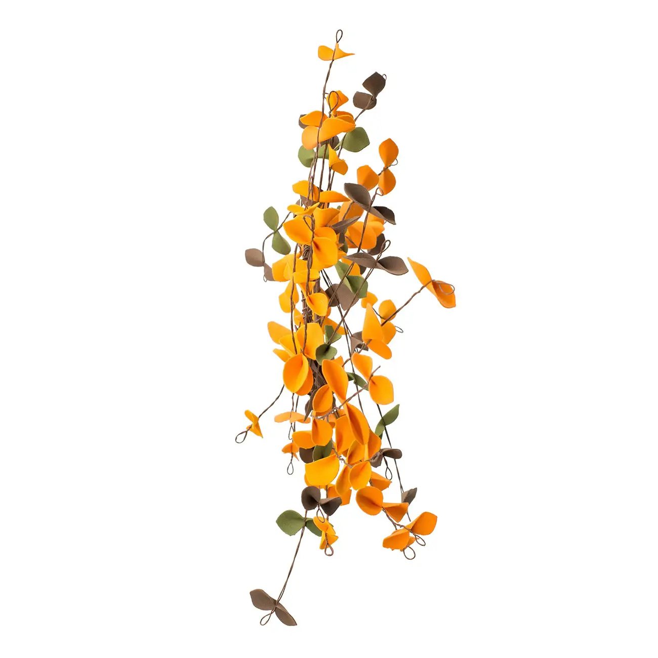 Fall Leaves Wreath, Botanicals Decor For Harvest Festival Fall Festival & Thanksgiving Table Decorations (Set of 12) - Orange Multi by HouseOfZazla