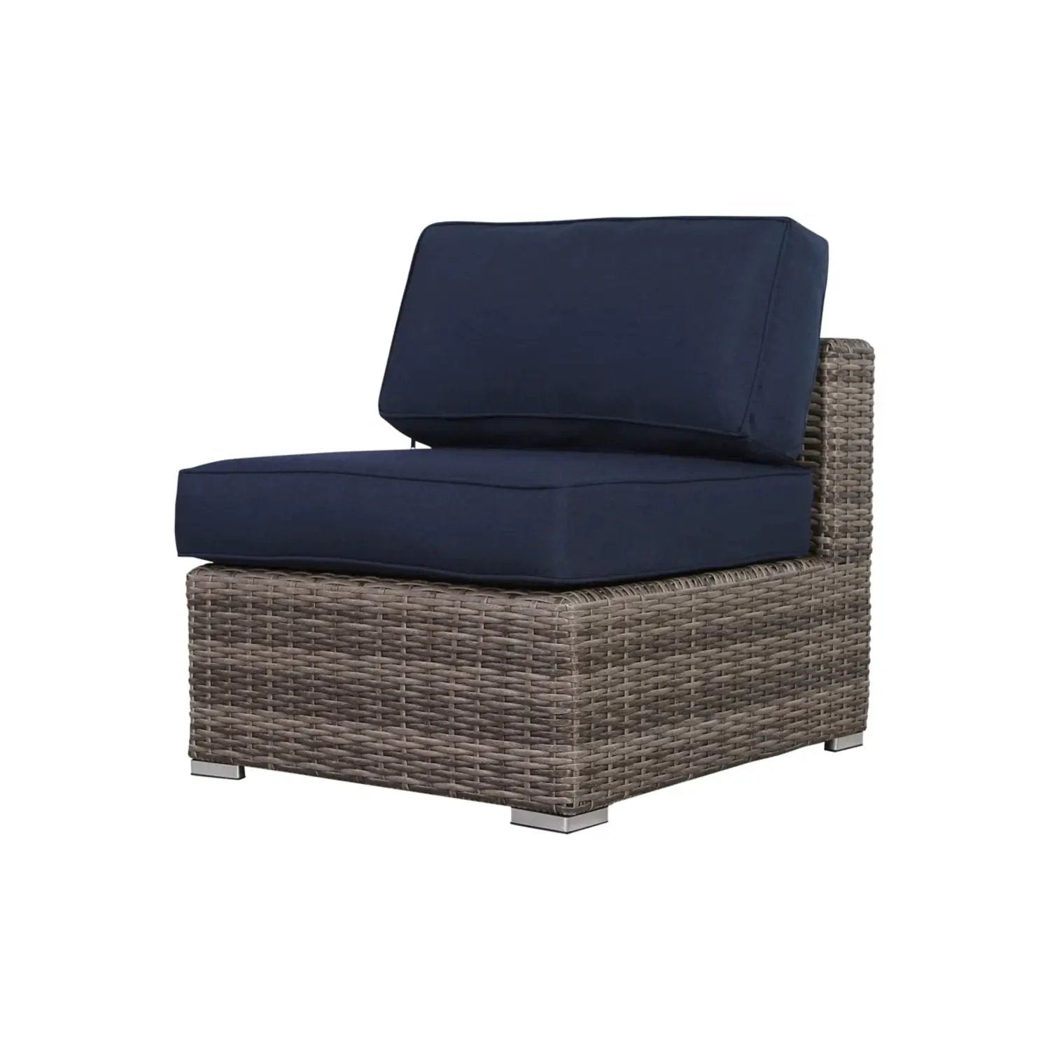 Wide Armless Outdoor Chairs With Cushions (Set of 2) by Unique Piece Furniture
