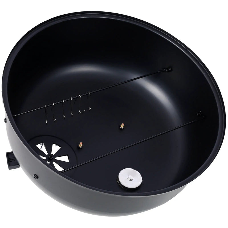Portable Charcoal Smoker Grill For Outdoor Cooking - Black by HouseOfZazla
