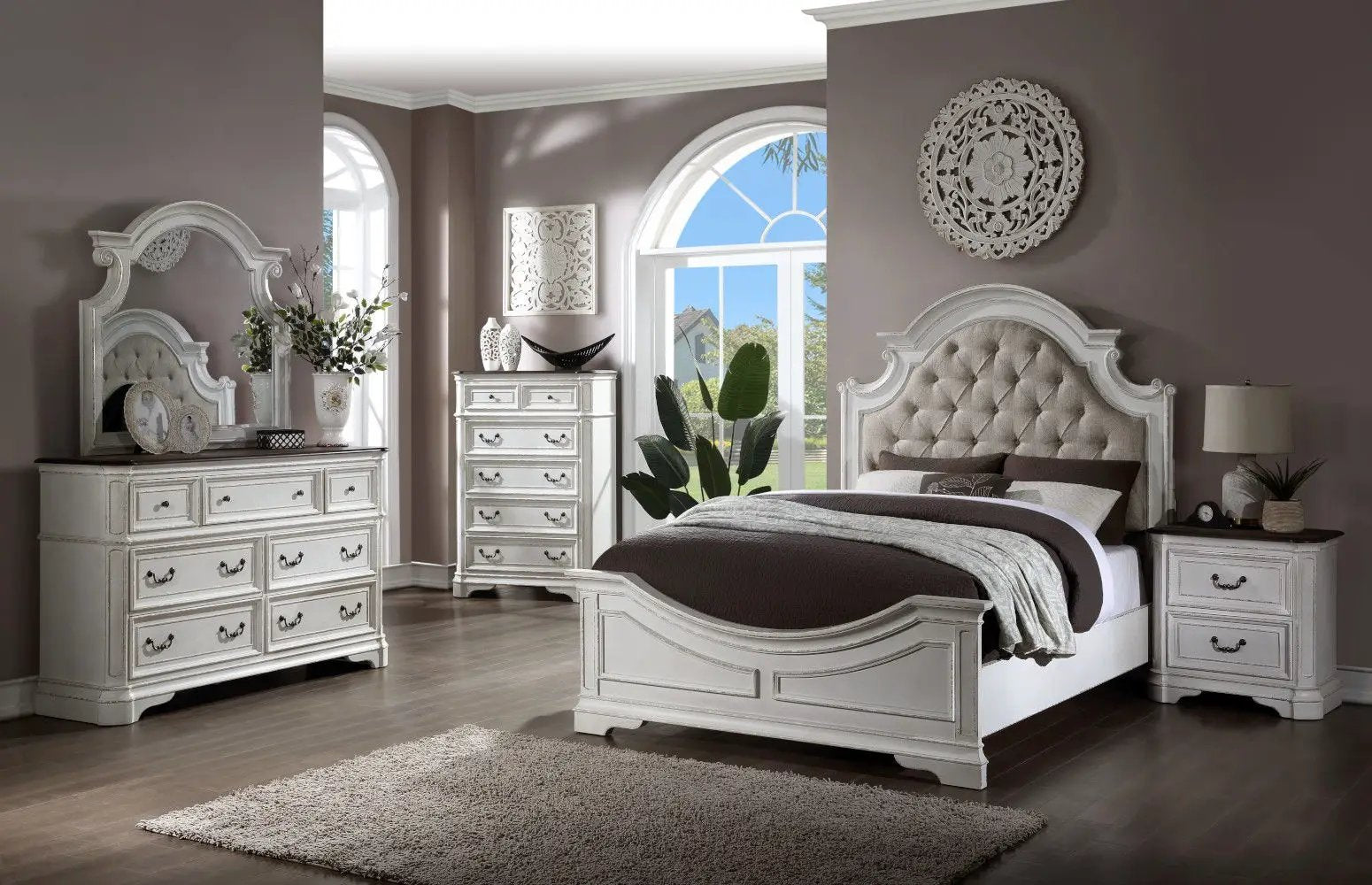 Florian - Mirror - Antique White by Unique Piece Furniture